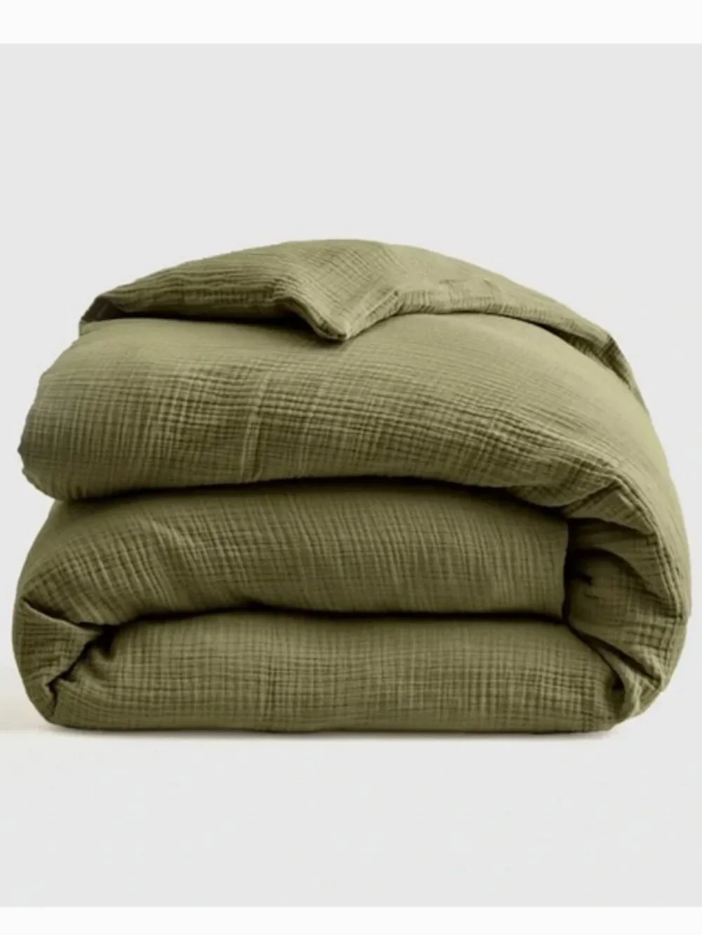 NWT Quince Organic Airy Gauze Twin Duvet Cover in Olive